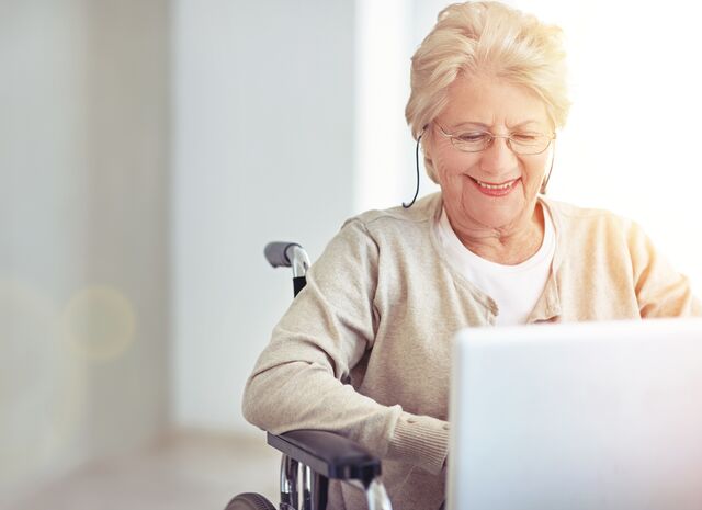 A patient at home on a video call with a doctor